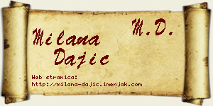 Milana Dajić vizit kartica